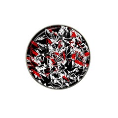 Red Abstract Flowers Hat Clip Ball Marker by Valentinaart