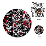 Red abstract flowers Multi-purpose Cards (Round)  Back 30