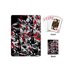 Red Abstract Flowers Playing Cards (mini) 