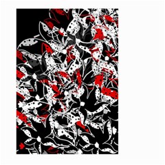 Red Abstract Flowers Large Garden Flag (two Sides) by Valentinaart