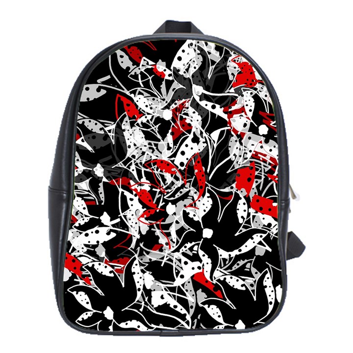 Red abstract flowers School Bags (XL) 