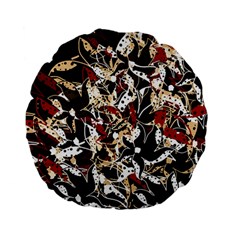 Abstract Floral Design Standard 15  Premium Flano Round Cushions by Valentinaart