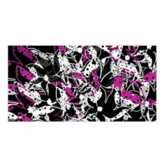 Purple Abstract Flowers Satin Shawl