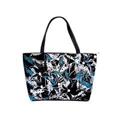 Blue Abstract Flowers Shoulder Handbags by Valentinaart