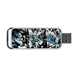 Blue abstract flowers Portable USB Flash (Two Sides) Back