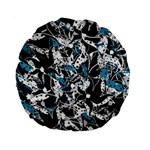 Blue abstract flowers Standard 15  Premium Round Cushions Front