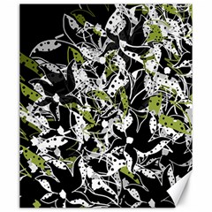 Green Floral Abstraction Canvas 20  X 24   by Valentinaart