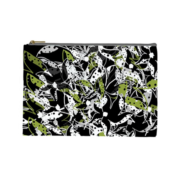 Green floral abstraction Cosmetic Bag (Large) 