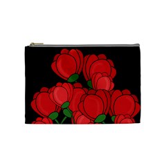 Red Tulips Cosmetic Bag (medium)  by Valentinaart