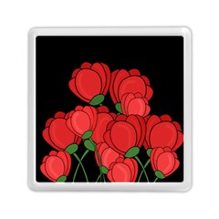 Red Tulips Memory Card Reader (square)  by Valentinaart