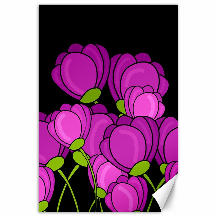 Purple tulips Canvas 24  x 36 