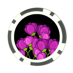 Purple Tulips Poker Chip Card Guards by Valentinaart