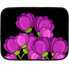 Purple tulips Double Sided Fleece Blanket (Mini) 