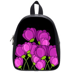 Purple tulips School Bags (Small) 