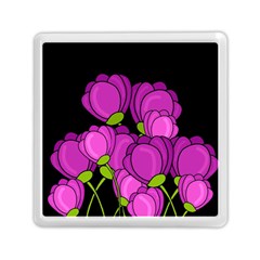 Purple Tulips Memory Card Reader (square)  by Valentinaart