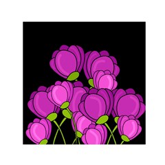 Purple tulips Small Satin Scarf (Square)