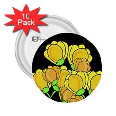 Yellow Tulips 2 25  Buttons (10 Pack)  by Valentinaart