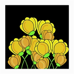 Yellow Tulips Medium Glasses Cloth by Valentinaart