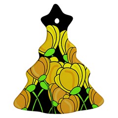 Yellow Tulips Ornament (christmas Tree) by Valentinaart