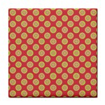 Mod Yellow Circles On Orange Tile Coasters Front