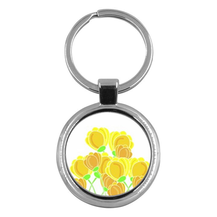 Yellow flowers Key Chains (Round) 