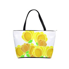 Yellow Flowers Shoulder Handbags by Valentinaart
