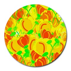 Yellow Garden Round Mousepads by Valentinaart