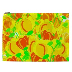 Yellow Garden Cosmetic Bag (xxl)  by Valentinaart