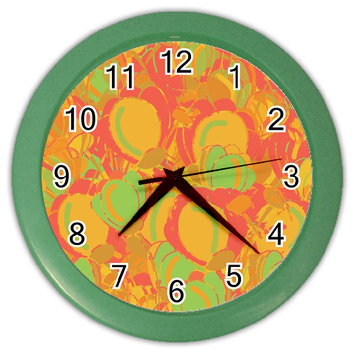 Orange garden Color Wall Clocks