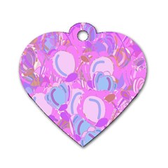 Pink Garden Dog Tag Heart (one Side) by Valentinaart