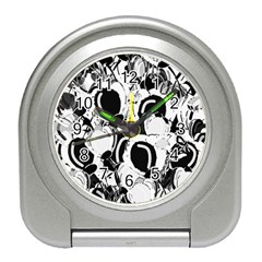 Black And White Garden Travel Alarm Clocks by Valentinaart