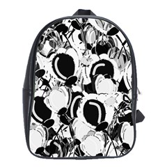 Black And White Garden School Bags(large)  by Valentinaart