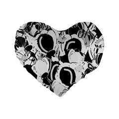 Black And White Garden Standard 16  Premium Heart Shape Cushions by Valentinaart