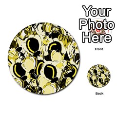 Yellow Abstract Garden Multi-purpose Cards (round)  by Valentinaart