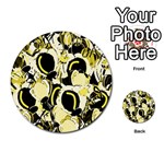 Yellow abstract garden Multi-purpose Cards (Round)  Back 27