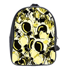 Yellow Abstract Garden School Bags(large)  by Valentinaart