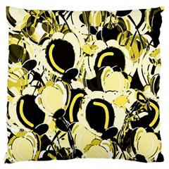 Yellow Abstract Garden Large Cushion Case (two Sides) by Valentinaart