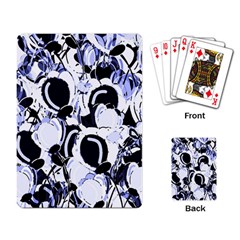 Blue Abstract Floral Design Playing Card by Valentinaart