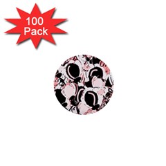 Pink Abstract Garden 1  Mini Buttons (100 Pack)  by Valentinaart