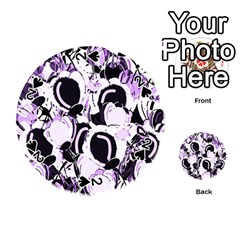 Purple Abstract Garden Playing Cards 54 (round) 