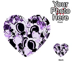 Purple Abstract Garden Multi-purpose Cards (heart)  by Valentinaart