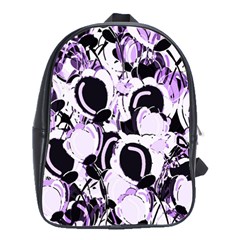 Purple Abstract Garden School Bags(large)  by Valentinaart