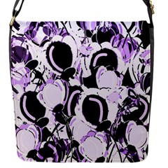 Purple Abstract Garden Flap Messenger Bag (s) by Valentinaart