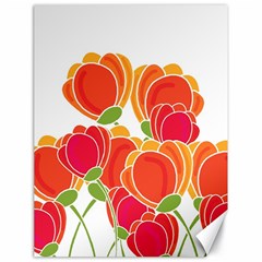 Orange Flowers  Canvas 18  X 24  