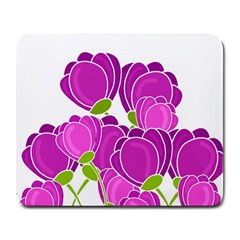 Purple Flowers Large Mousepads by Valentinaart