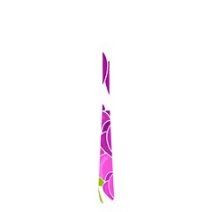 Purple Flowers Neckties (two Side)  by Valentinaart