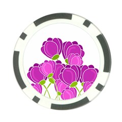 Purple Flowers Poker Chip Card Guards by Valentinaart