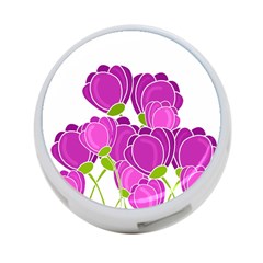 Purple Flowers 4-port Usb Hub (two Sides)  by Valentinaart