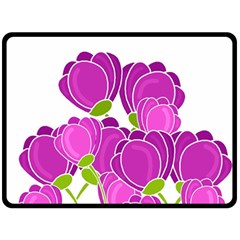 Purple Flowers Double Sided Fleece Blanket (large) 