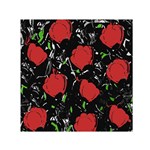 Red roses Small Satin Scarf (Square) Front